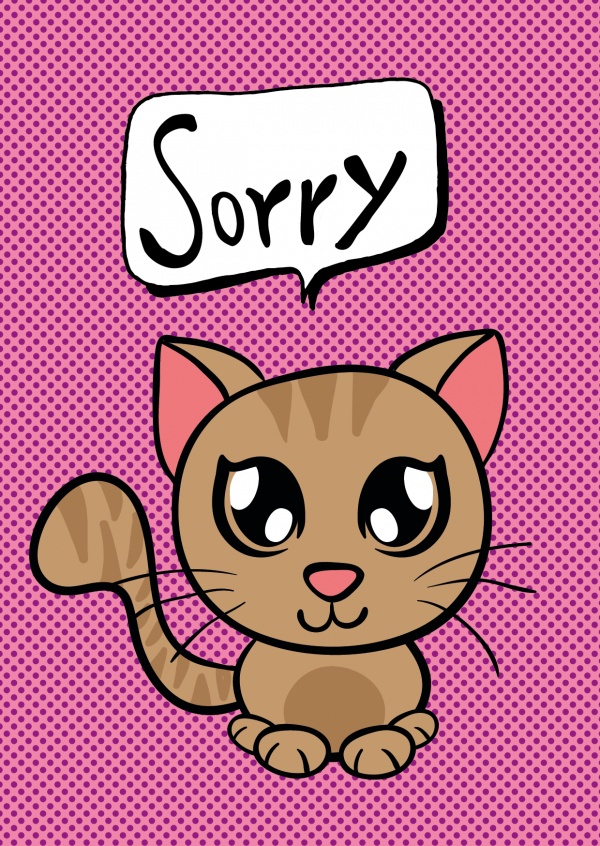 postcard condolence sorry real  Sorry   online Send I'm Cards Kitten postcards