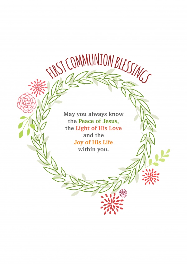 First Communion Blessings  Communion Cards  Send real 