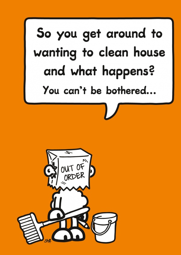 House cleaning  Comic & Cartoons  Send real postcards online