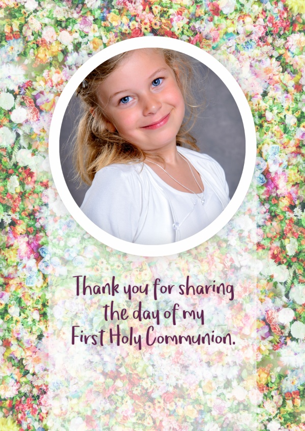 Floral Communion  Communion Cards  Send real postcards 