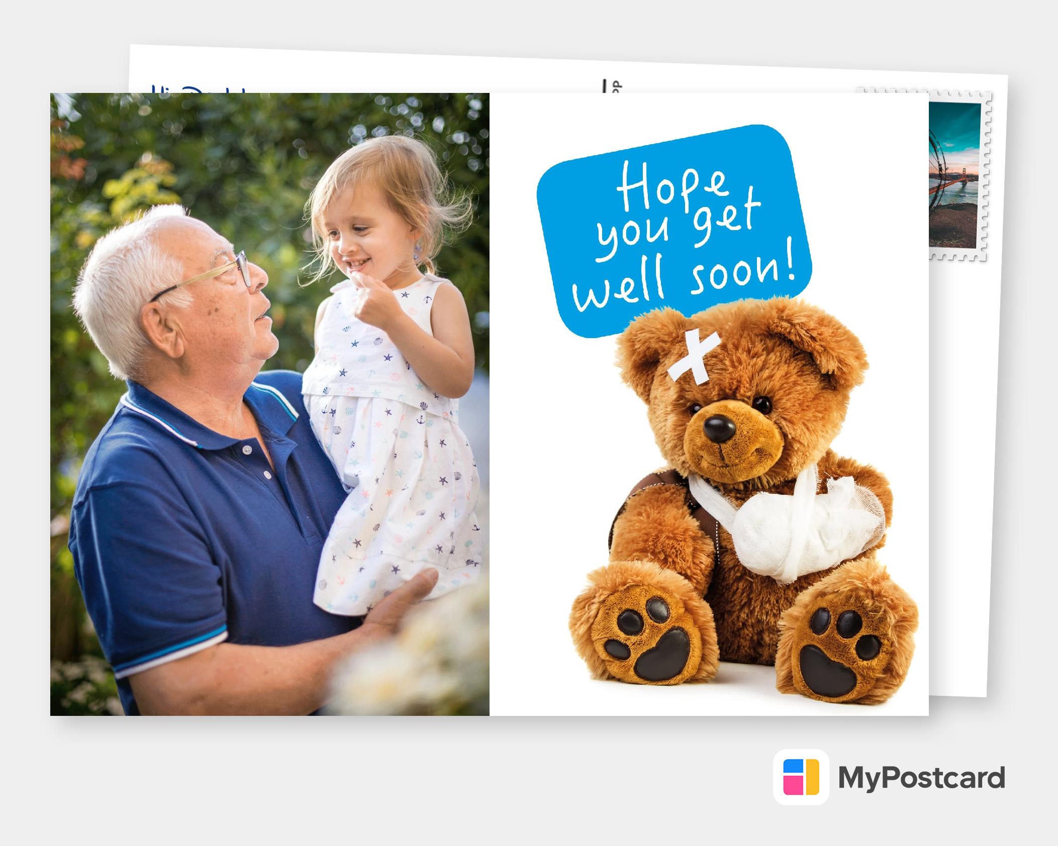 Hope you get well soon, little teddybear | Get well soon Cards & Quotes  ❤️🐻🤒 | Send real postcards online