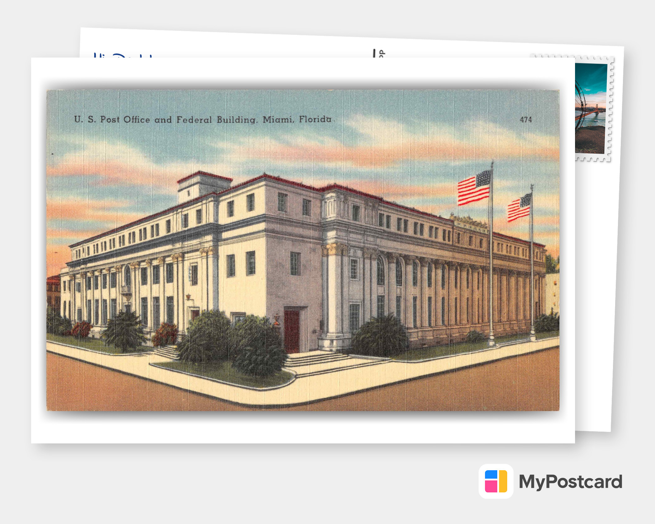 Miami Florida Post Office and Federal Building | Vintage & Antique  Postcards | Send real postcards online