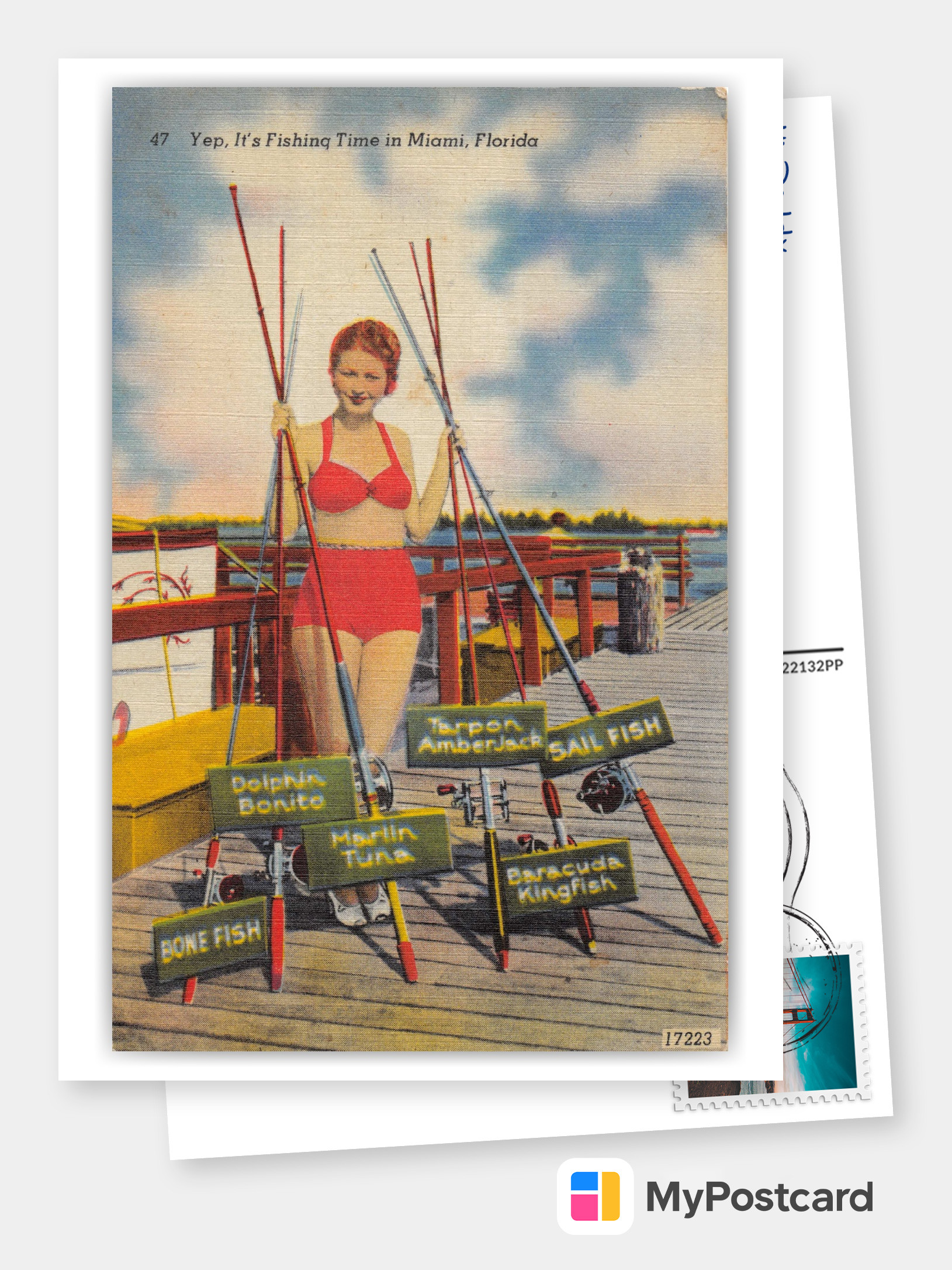 Miss Milwaukee Deep Sea Fishing Tarpon Springs Florida FL Postcard PC 1960s
