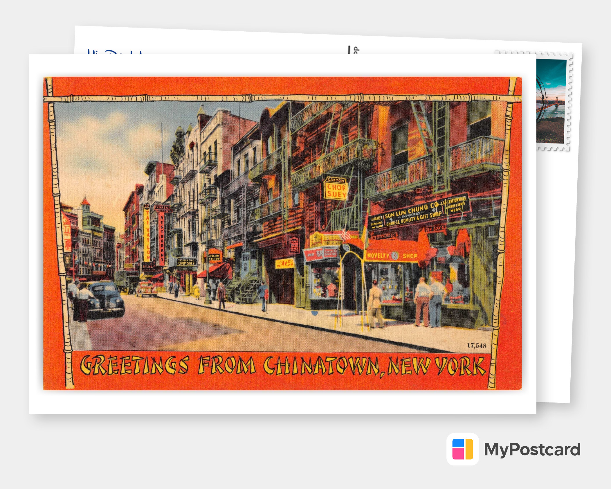 Greetings From Chinatown Postcard / Paper Plant Co. Original