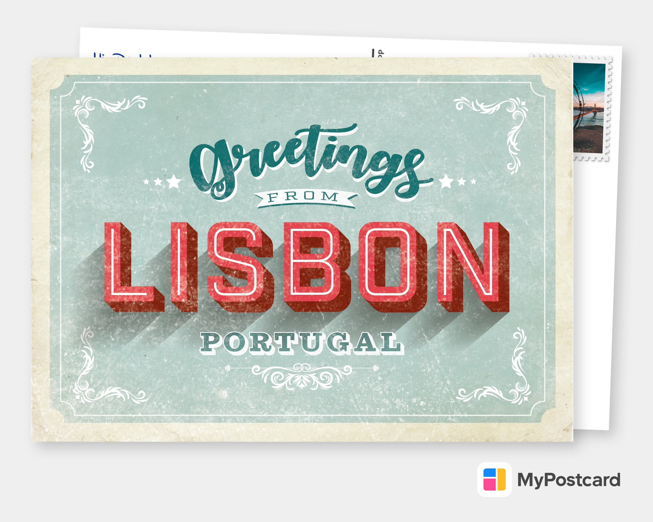 Lisbon Vintage Style Vacation Cards Quotes Send Real Postcards Online