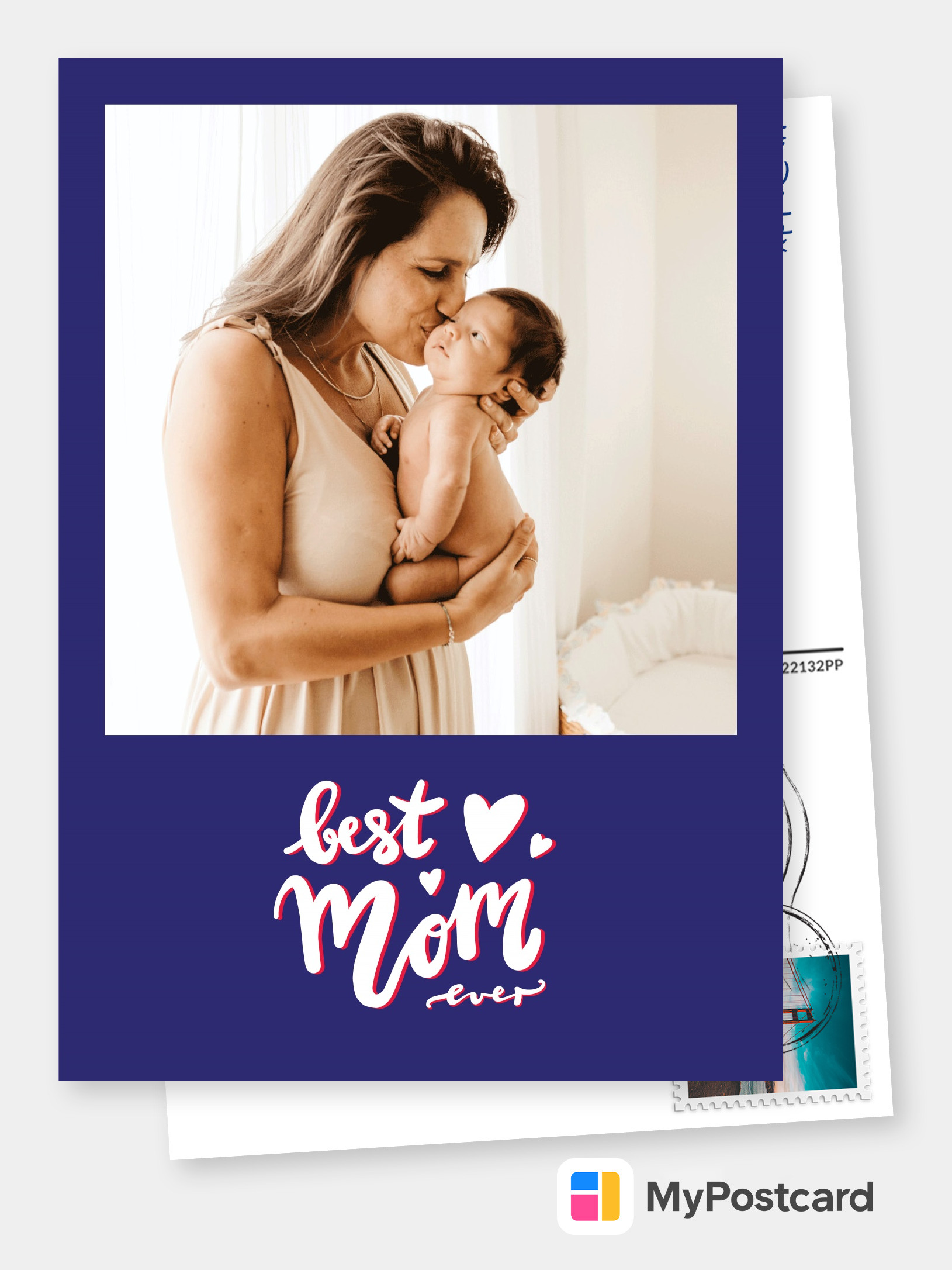 Best mom ever blue | Mother's Day Cards 👩❤️ | Send real postcards online