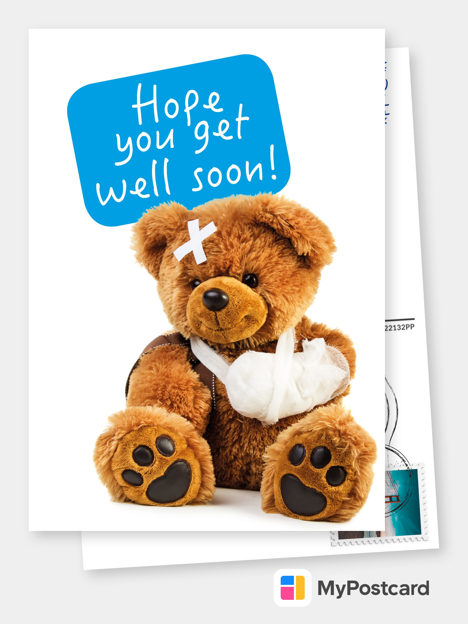 Get Well Soon Teddy Bear Ecard