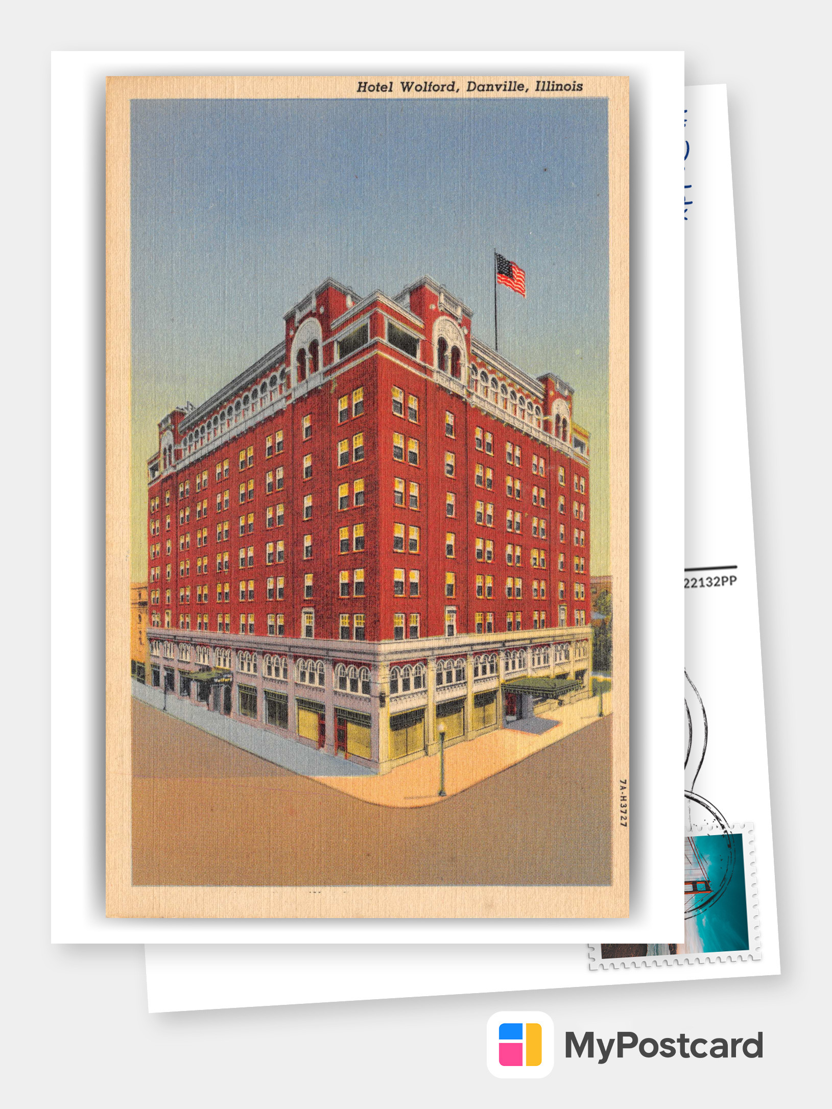 Danville Illinois Hotel Wolford Vintage Antique Postcards