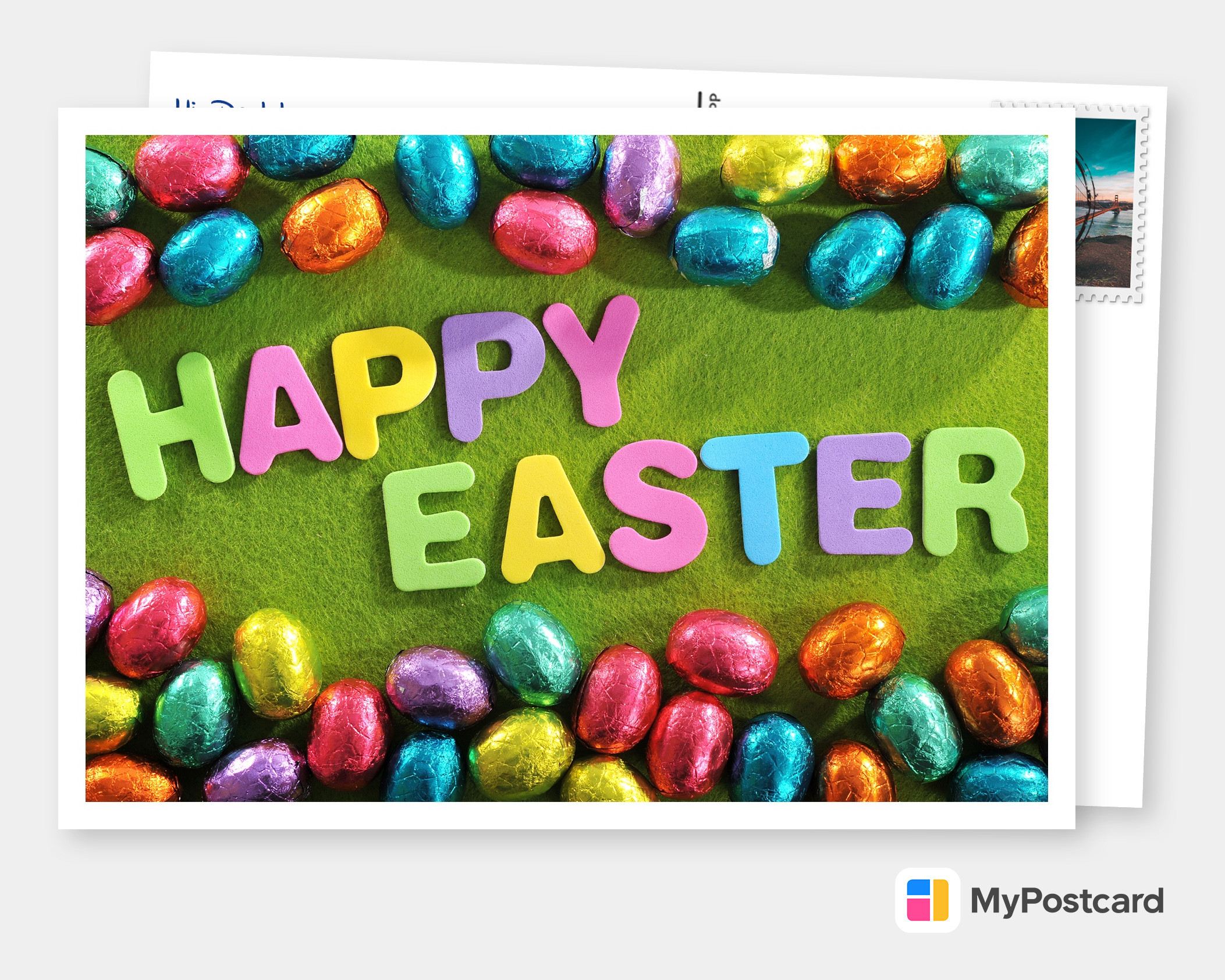 Colourful Artistic Happy Easter Charity eCard