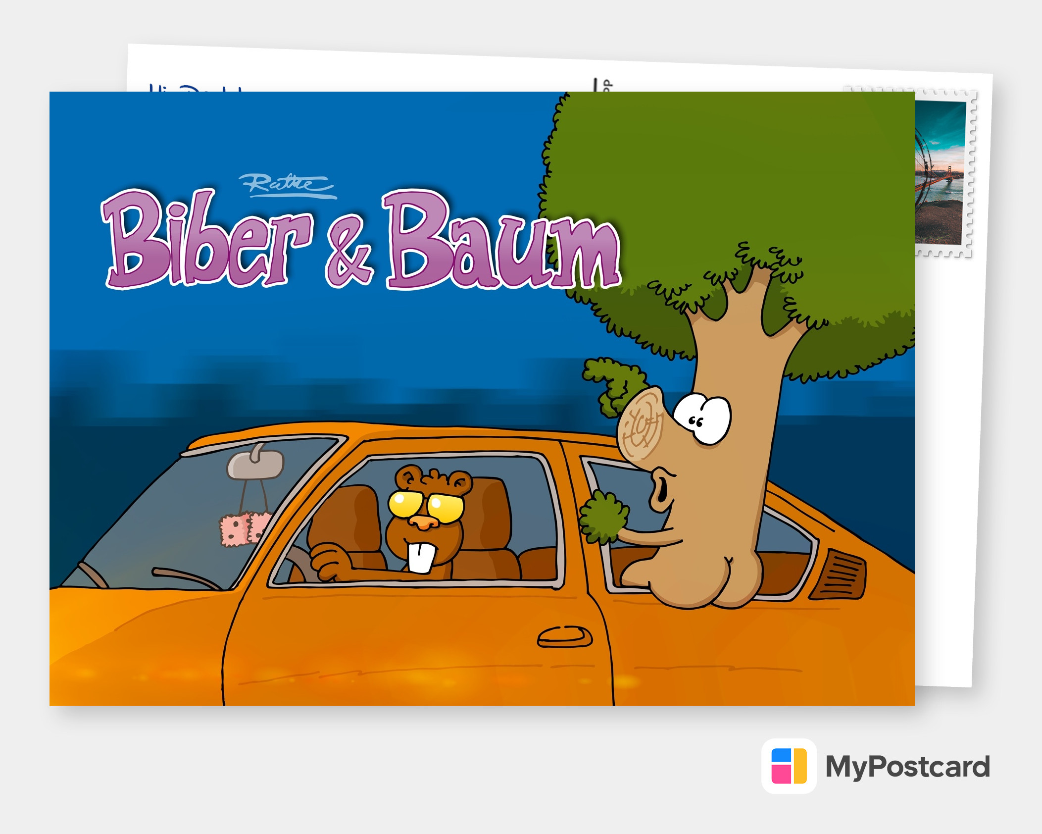 Biber Baum Comic Cartoons Echte Postkarten Online Versenden