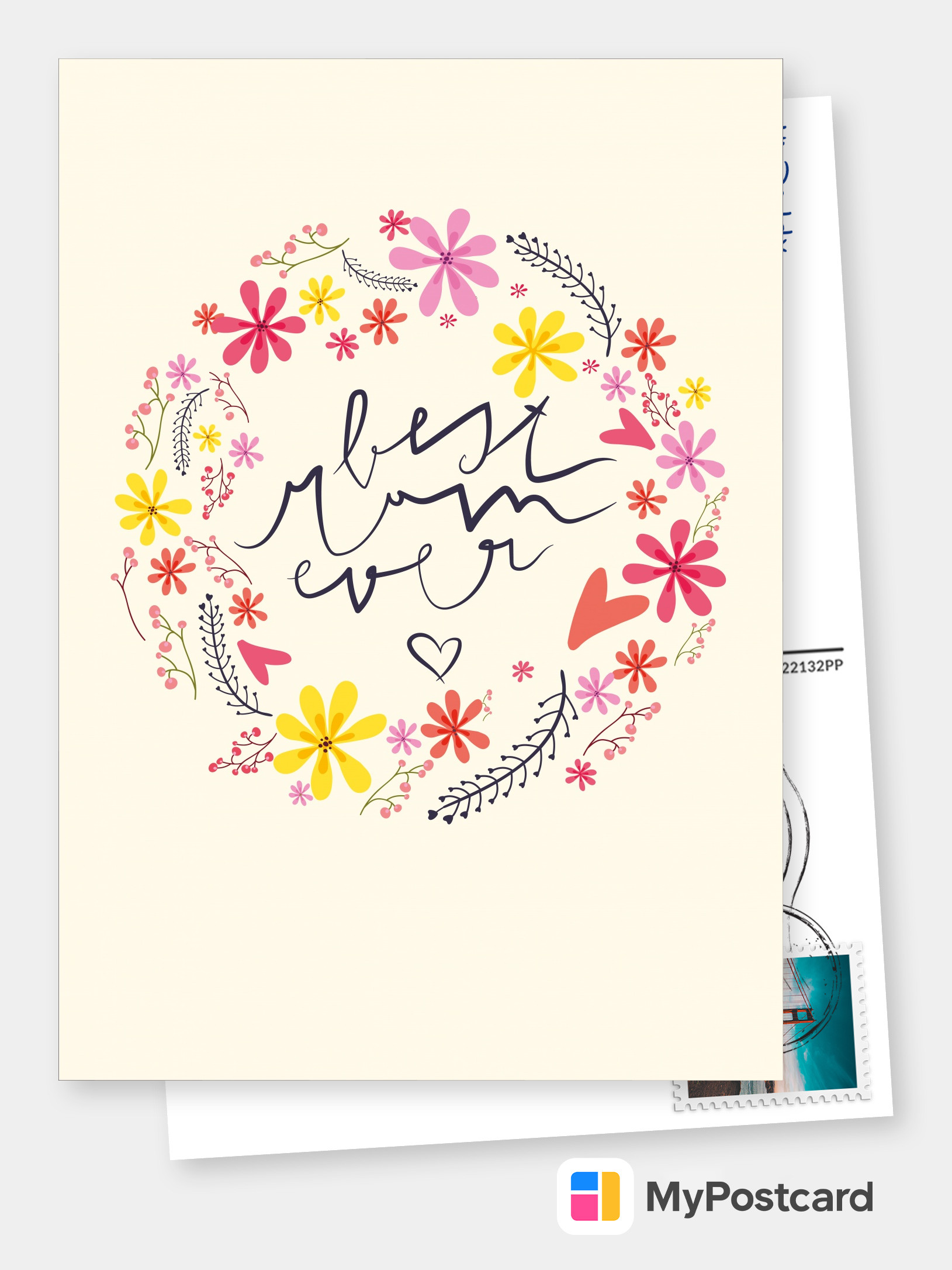 Best mom ever blue | Mother's Day Cards 👩❤️ | Send real postcards online