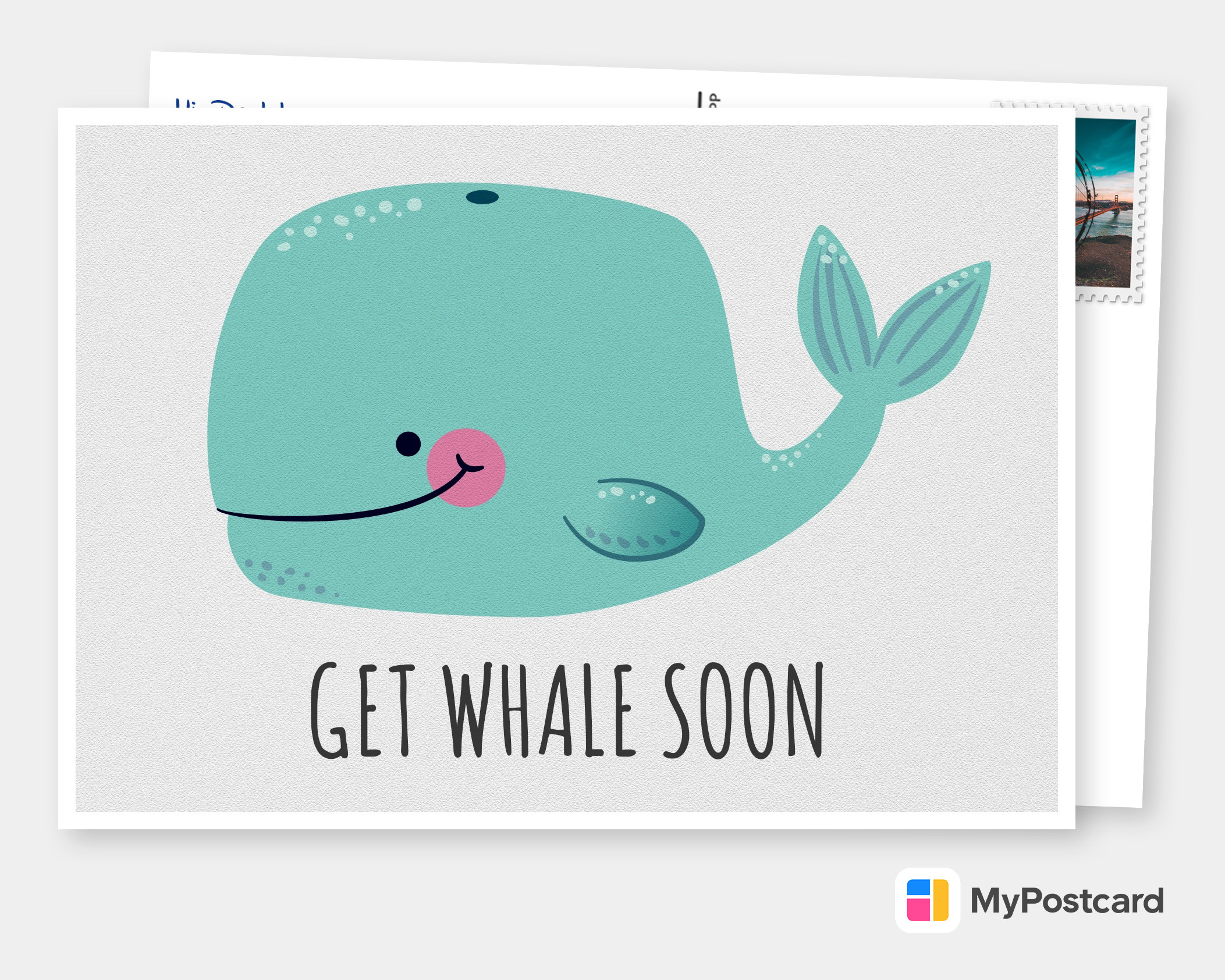 Get Well Soon Card Get Whale Soon Greeting Card Thinking of You